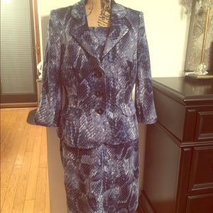 Kay Unger blue dress with jacket; size 14